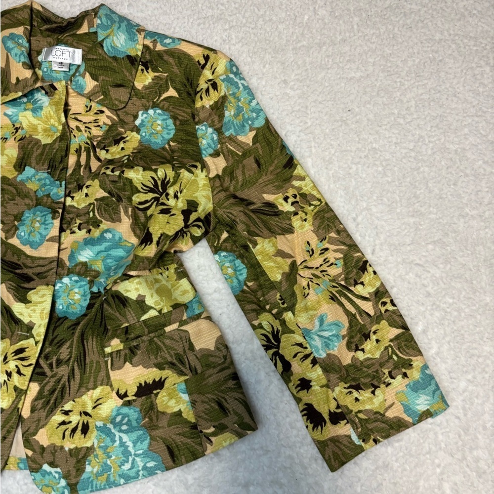 Ann Taylor Loft Women Petite Tropical Floral Print Blazer Jacket - Picture 2 of 11